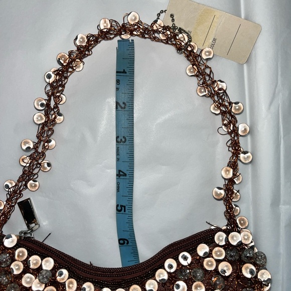 Lexy Unique Copper Beaded & Wire Small Handmade Evening Handbag - Picture 5 of 15